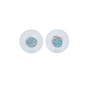 Sterling Silver 925 Blue Cubic Zirconia Stud Earrings